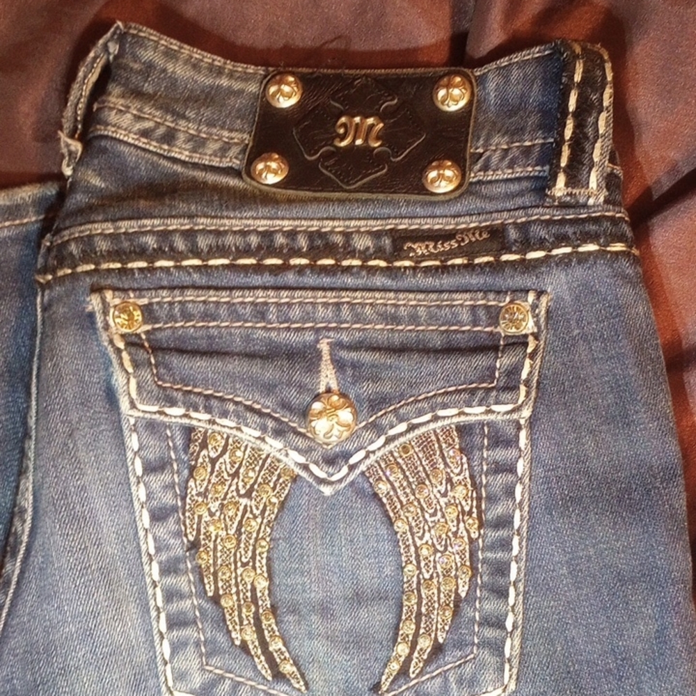 Miss Me Denim Jeans with Smokey Rhinestone Embellishments